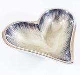 Brushed Silver Extra Small Heart Dish 10cm