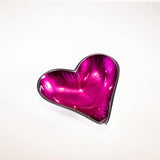 Brushed Pink Small Heart Dish 15cm